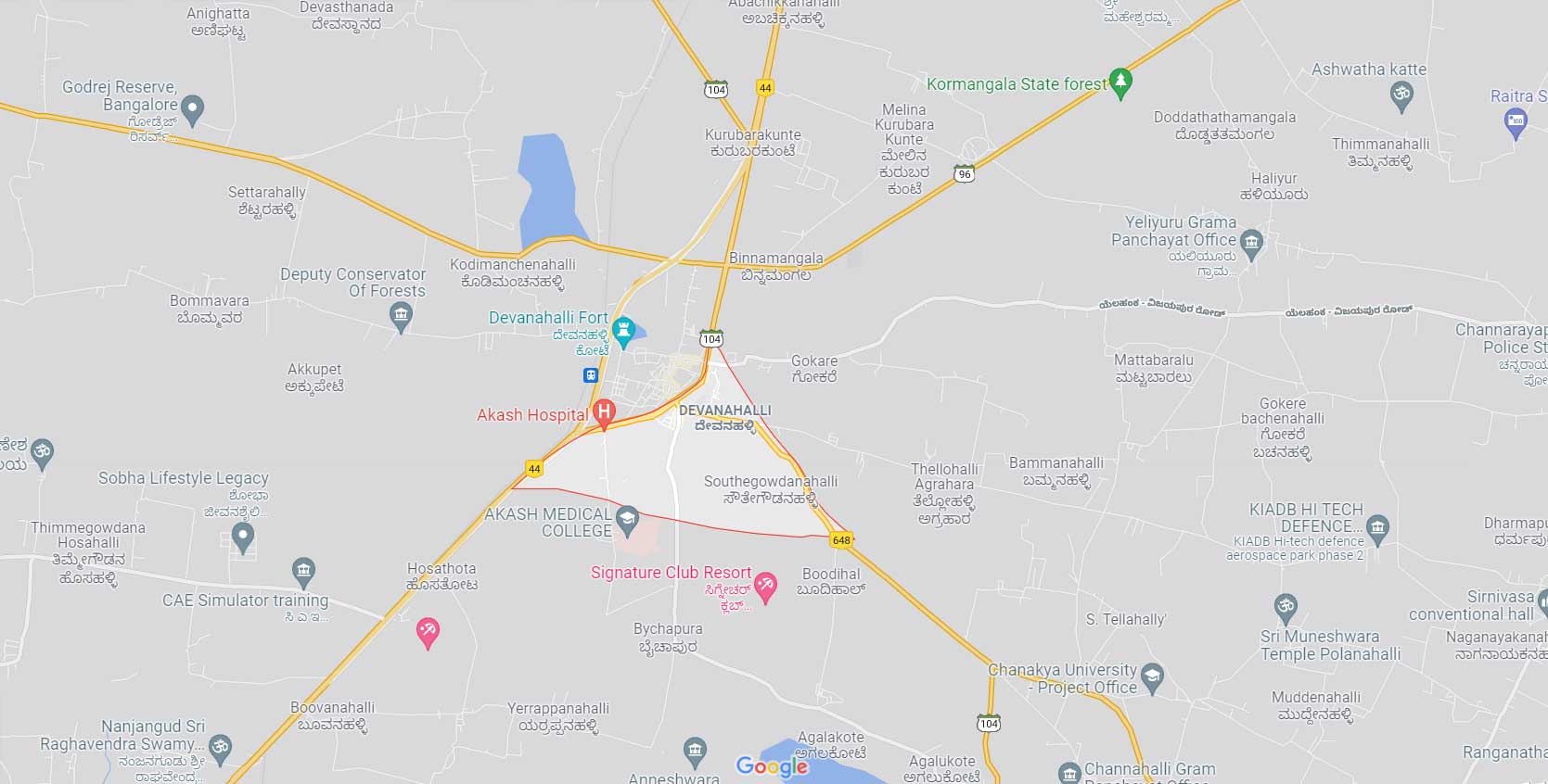 Puravankara Doddaballapur Road Devanahalli Location Map