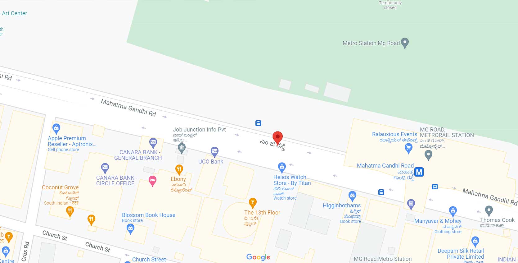 puravankara MG Road Location Map