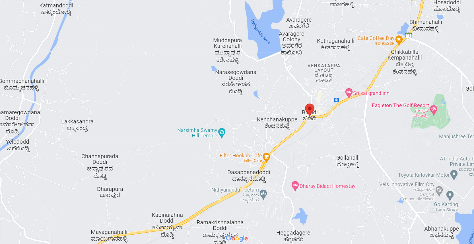 Puravankara Plots Bidadi Location Map