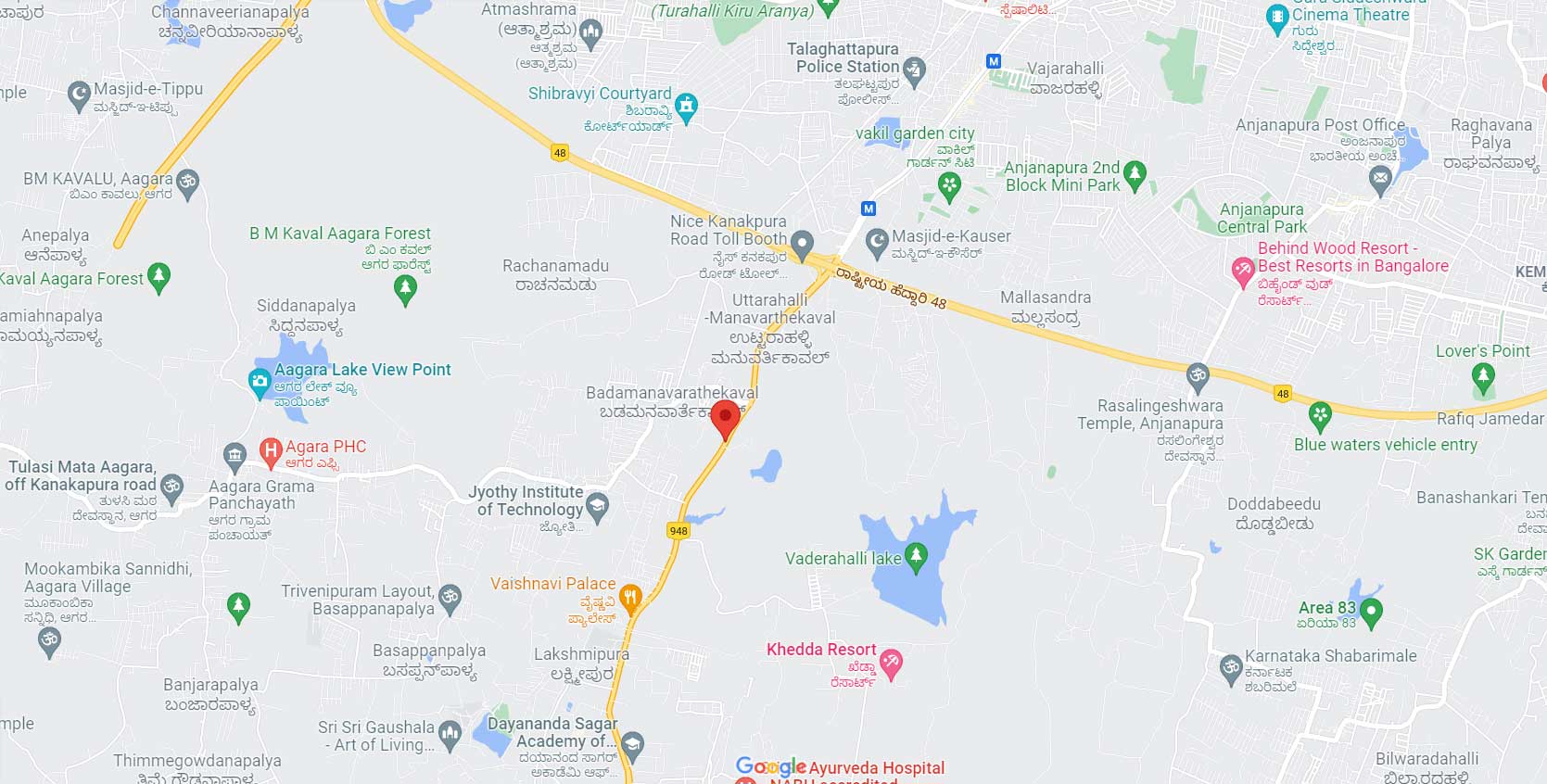 puravankara Plots Kanakapura Road Location Map