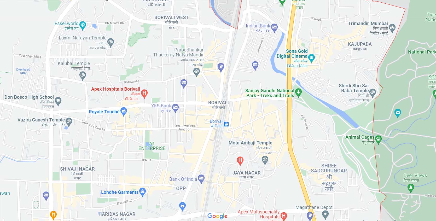 puravankara Borivali Location Map