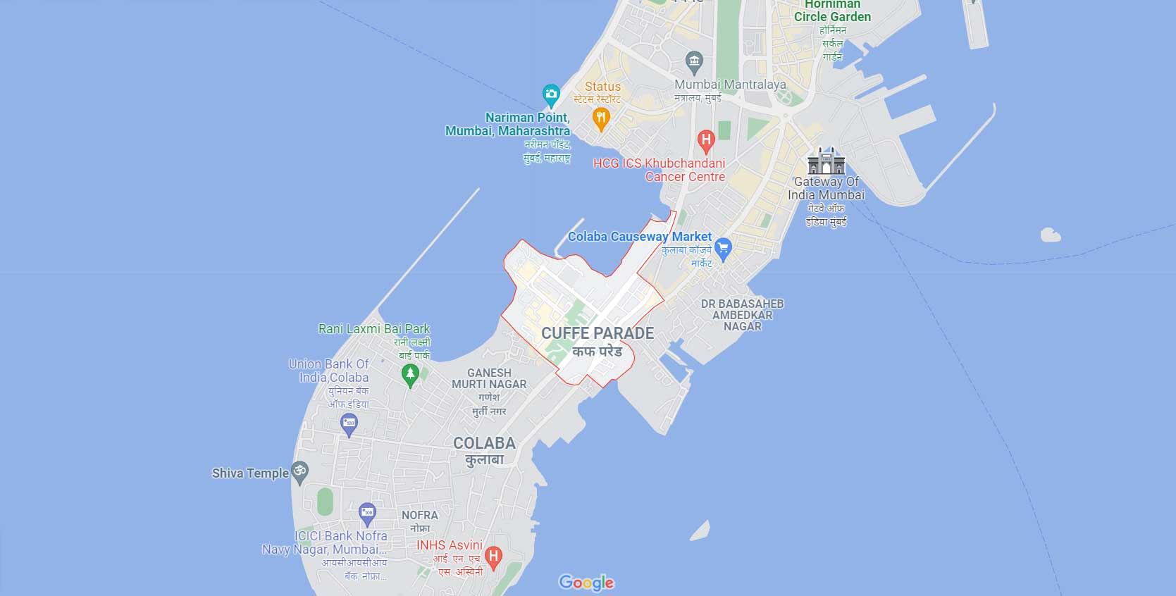 puravankara Cuffe Parade Location Map