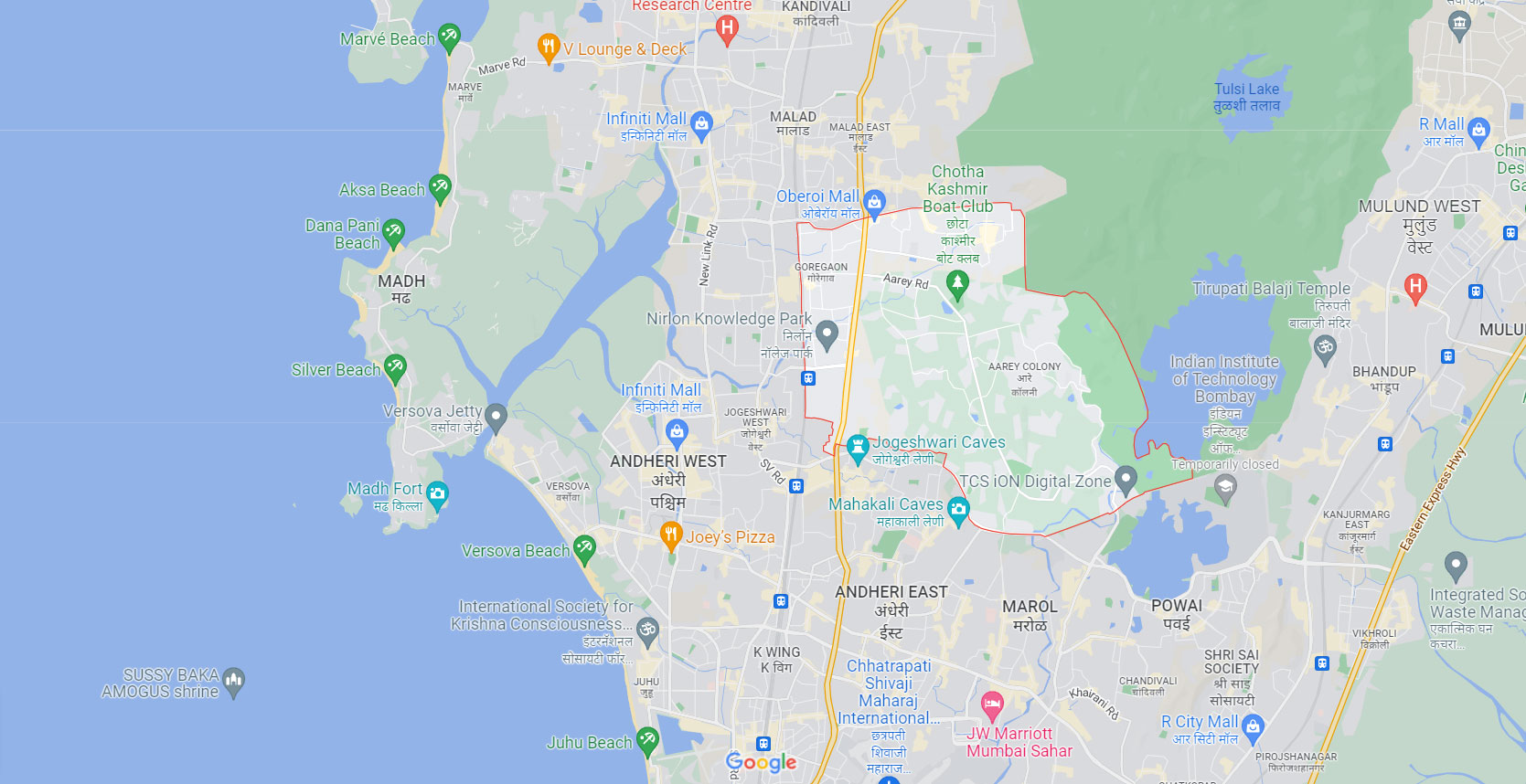 Puravankara Goregaon Location Map